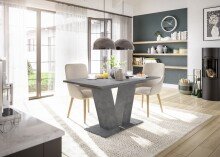 Säulen-Esstisch >Teo< (ausziehbar) in graphit...