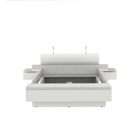 Bettanlage >Starlet Plus < in Weiß/ Weiß Glanz  - 285,3x87,3x242,2cm (BxHxT)