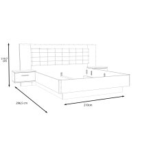 Bettanlage >Modern Way < in Stabeiche/Weiß Matt - 296,5x119,7x210cm (BxHxT)