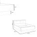 Bett >JACKY< in Schlamm/Scripteiche Dekor mit Schwarz Eiche, 146,2x87,7x209,6 cm B/H/T