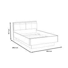 Bett >JACKY< in Schlam/Scripteiche Dekor/Schwarz Eiche, 126,4x87,7x209,6cm B/H/T