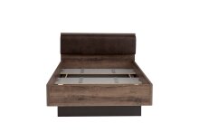 Bett >JACKY< in Schlam/Scripteiche Dekor/Schwarz Eiche, 126,4x87,7x209,6cm B/H/T
