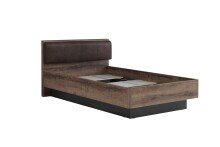 Bett >JACKY< in Schlam/Scripteiche Dekor/Schwarz Eiche, 126,4x87,7x209,6cm B/H/T