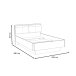 Bett >JACKY< in Schlam/Scripteiche Dekor/Schwarz Eiche, 126,4x87,7x209,6cm B/H/T