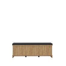 Sitzbank >KASZIMIRO< in Waterford Eiche /Schwarz  - 145,7x52,4x43cm (BxHxT)