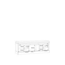 Sitzbank >KASZIMIRO< in Waterford Eiche /Schwarz  - 145,7x52,4x43cm (BxHxT)