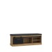 Sitzbank >KASZIMIRO< in Waterford Eiche /Schwarz  - 145,7x52,4x43cm (BxHxT)