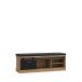 Sitzbank >KASZIMIRO< in Waterford Eiche /Schwarz  - 145,7x52,4x43cm (BxHxT)