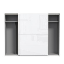 Schwebetürenschrank >Starlet Plus < in Weiß/ Weiß Glanz, 269,9x209,7x61,2cm B/H/T