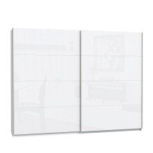 Schwebetürenschrank >Starlet Plus < in Weiß/ Weiß Glanz, 269,9x209,7x61,2cm B/H/T