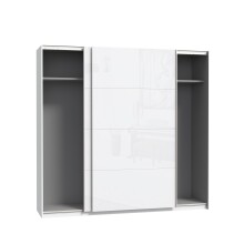 Schwebetürenschrank >Starlet Plus < in Weiß/ Weiß Glanz, 220,1x209,7x61,2cm B/H/T