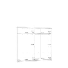 Schwebetürenschrank >Starlet Plus < in Weiß/ Weiß Glanz, 220,1x209,7x61,2cm B/H/T