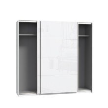 Schwebetürenschrank >Starlet Plus < in Weiß/ Weiß Glanz, 220,1x209,7x61,2cm B/H/T
