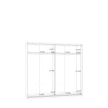 Schwebetürenschrank >Starlet Plus < in Weiß/ Weiß Glanz, 220,1x209,7x61,2cm B/H/T
