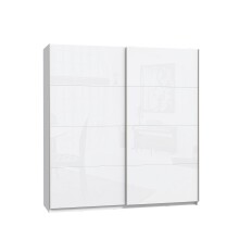 Schwebetürenschrank >Starlet Plus < in Weiß/Weiß Glanz, 200,1x209,7x61,2cm B/H/T