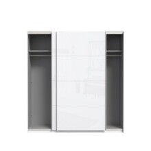 Schwebetürenschrank >Starlet Plus < in Weiß/Weiß Glanz, 200,1x209,7x61,2cm B/H/T