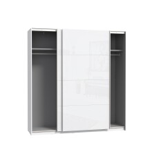 Schwebetürenschrank >Starlet Plus < in Weiß/Weiß Glanz, 200,1x209,7x61,2cm B/H/T