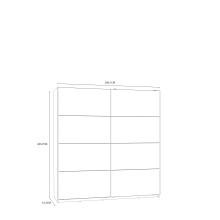 Schwebetürenschrank >Starlet Plus < in Weiß/Weiß Glanz, 200,1x209,7x61,2cm B/H/T