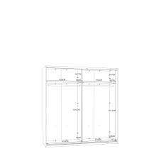 Schwebetürenschrank >Starlet Plus < in Weiß/Weiß Glanz, 200,1x209,7x61,2cm B/H/T