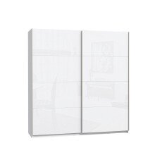 Schwebetürenschrank >Starlet Plus < in Weiß/Weiß Glanz, 200,1x209,7x61,2cm B/H/T