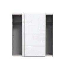 Schwebetürenschrank >Starlet Plus < in Weiß/Weiß Glanz, 200,1x209,7x61,2cm B/H/T