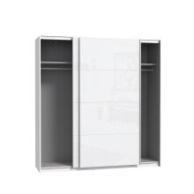 Schwebetürenschrank >Starlet Plus < in Weiß/Weiß Glanz, 200,1x209,7x61,2cm B/H/T