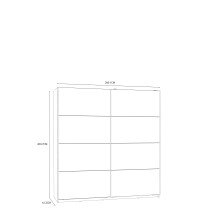 Schwebetürenschrank >Starlet Plus < in Weiß/Weiß Glanz, 200,1x209,7x61,2cm B/H/T