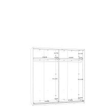 Schwebetürenschrank >Starlet Plus < in Weiß/Weiß Glanz, 200,1x209,7x61,2cm B/H/T
