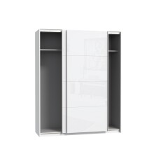 Schwebetürenschrank >Starlet Plus< in Weiß/ Weiß Glanz, 170,3x209,7x61,2cm B/H/T