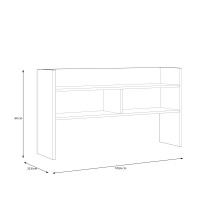 Schreibtischaufsatz >Modultrick< in Grau/ Artisan Eiche Dekor, 109,6x60x25,8cm B/H/T
