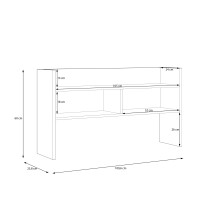 Schreibtischaufsatz >Modultrick< in Grau/ Artisan Eiche Dekor, 109,6x60x25,8cm B/H/T