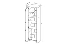 Garderobenschrank >Dijon< in Ashgrey Dekor, MDF, Spannplatte - 65x201x38 (BxHxT)