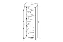 Garderobenschrank >Dijon< in Ashgrey Dekor, MDF, Spannplatte - 65x201x38 (BxHxT)