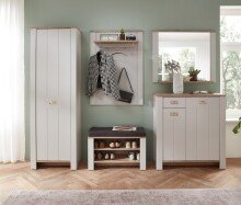 Garderobenschrank >Dijon< in Ashgrey Dekor, MDF, Spannplatte - 65x201x38 (BxHxT)