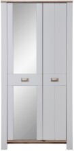 Schuhschrank >Dijon< in Ashgrey Dekor, MDF, Spannplatte - 98x201x38cm (BxHxT)