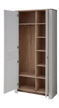 Schuhschrank >Dijon< in Ashgrey Dekor, MDF, Spannplatte - 98x201x38cm (BxHxT)