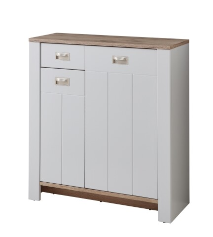 Schuhschrank >Dijon< in Ashgrey Dekor, MDF, Spannplatte - 98x105x38cm (BxHxT)