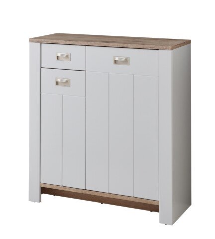 Schuhschrank >Dijon< in Ashgrey Dekor, MDF, Spannplatte - 98x105x38cm (BxHxT)