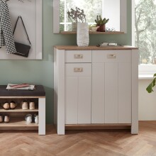 Schuhschrank >Dijon< in Ashgrey Dekor, MDF, Spannplatte - 98x105x38cm (BxHxT)