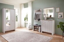 Schuhschrank >Dijon< in Ashgrey Dekor, MDF, Spannplatte - 98x105x38cm (BxHxT)