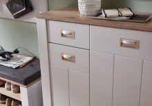 Schuhschrank >Dijon< in Ashgrey Dekor, MDF, Spannplatte - 98x105x38cm (BxHxT)
