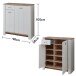 Schuhschrank >Dijon< in Ashgrey Dekor, MDF, Spannplatte - 98x105x38cm (BxHxT)