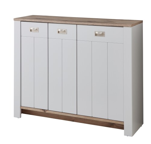 Schuhschrank >Dijon< in Ashgrey Dekor, MDF, Spannplatte - 130x105x38cm (BxHxT)