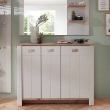 Schuhschrank >Dijon< in Ashgrey Dekor, MDF, Spannplatte - 130x105x38cm (BxHxT)