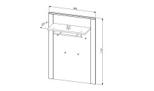 Garderobenpaneel >Dijon< in Ashgrey Dekor, MDF, Spannplatte - 81x115x30 (BxHxT)