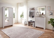 Garderobenpaneel >Dijon< in Ashgrey Dekor, MDF, Spannplatte - 81x115x30 (BxHxT)