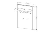 Garderobenpaneel >Dijon< in Ashgrey Dekor, MDF, Spannplatte - 81x115x30 (BxHxT)
