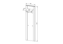 Garderobenpaneel >Dijon< in Ashgrey Dekor, MDF, Spannplatte - 48x188x30 (BxHxT)