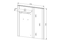 Garderobenspiegel >Dijon< in Ashgrey Dekor - 130x154x30 (BxHxT)
