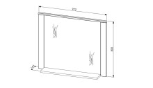 Garderobenspiegel >Dijon< in Ashgrey Dekor, MDF, Spannplatte - 98x80x17 (BxHxT)